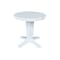 International Concepts 30 in. Solid Wood Round Top Pedestal Dining Table with 2 Chairs in White K08-30RT-23B-C617-2 - alternate 2